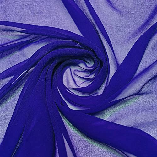 mds Packung mit 35 Yard Bridal Solid Chiffon Stoff Vintage Sheer Stoff Bolzen für Hochzeitskleid DIY Dekoration Sheer Handwerk Seidig Chiffon Stoffe 111,8 cm – Königsblau von MDS-MEGADECORSUPPLY