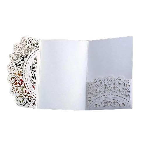 Hochzeitseinladungskarten 10 Stück lasergeschnittene Hochzeitseinladungskarten, dreifach gefaltete Spitze, Geschäftsgrußkarte, Verlobung, Hochzeit, Partybevorzugung, Dekoration(Only White Cover) von MDSIOKHJ