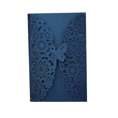 MDSIOKHJ Hochzeitseinladungskarten 10 Stück Glitzer-Schmetterling-Einladungskarten-Umschläge for Hochzeit, Verlobung, Taufe, Party-Dekoration, Geschenkartikel(Blue,With Envelopes) von MDSIOKHJ