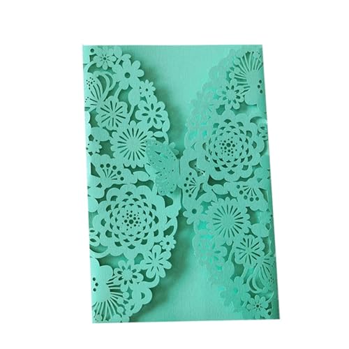 MDSIOKHJ Hochzeitseinladungskarten 10 Stück Glitzer-Schmetterling-Einladungskarten-Umschläge for Hochzeit, Verlobung, Taufe, Party-Dekoration, Geschenkartikel(Light Blue,Only Cover) von MDSIOKHJ