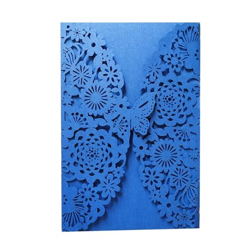 MDSIOKHJ Hochzeitseinladungskarten 10 Stück Glitzer-Schmetterling-Einladungskarten-Umschläge for Hochzeit, Verlobung, Taufe, Party-Dekoration, Geschenkartikel(Loyal Blue,With Envelopes) von MDSIOKHJ