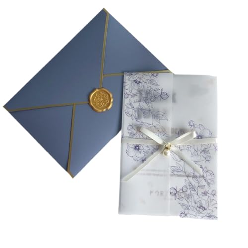 MDSIOKHJ Hochzeitseinladungskarten 50 Stück Einladungen zur Hochzeit, Verlobung, Abschluss, Geburtstag, Grußkarte, Partyzubehör, Geschäft(Purple) von MDSIOKHJ