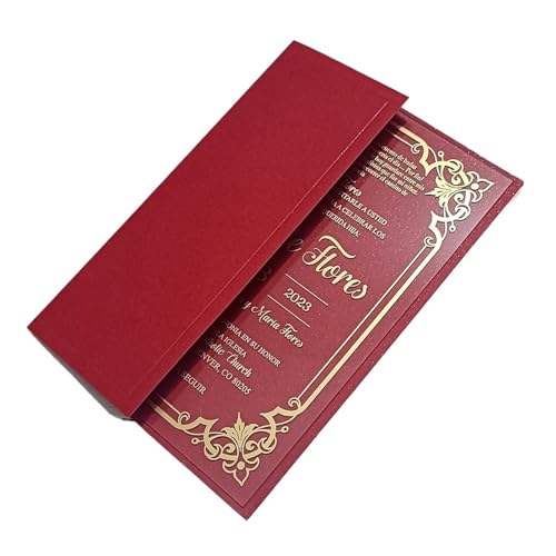 MDSIOKHJ Hochzeitseinladungskarten 50 Stück Smaragdgrünes Papier for Hochzeitsfeier-Einladungskarten, Einband, kein Innenblatt, kein Umschlag, kein Wachssiegel, kein Band, keine Blume(Red) von MDSIOKHJ