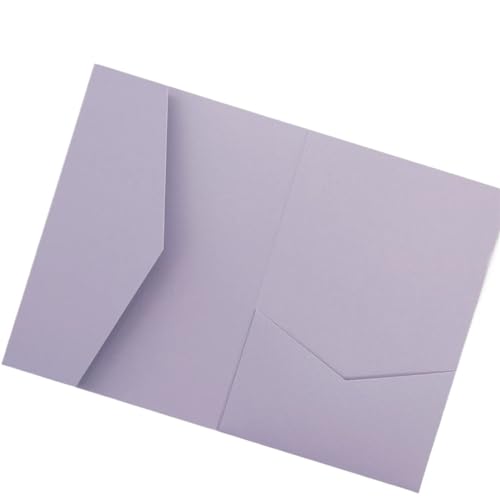 MDSIOKHJ Hochzeitseinladungskarten 50 dreifach gefaltete Hochzeitseinladungskarten mit Rosen-Laserschnitt, Taschen-Einladungsumschlag(Pearl violet,Laser cover only) von MDSIOKHJ