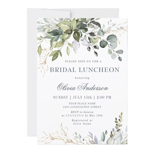 MDSIOKHJ Hochzeitseinladungskarten Personalisierte Hochzeitseinladungskarten Aus Papier. Passen Sie Die Einladung Zur Brautparty An. Aquarell-Hochzeitseinladungen(Design 1,100pcs) von MDSIOKHJ
