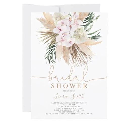 MDSIOKHJ Hochzeitseinladungskarten Personalisierte Hochzeitseinladungskarten Aus Papier. Passen Sie Die Einladung Zur Brautparty An. Aquarell-Hochzeitseinladungen(Design 2,50pcs) von MDSIOKHJ