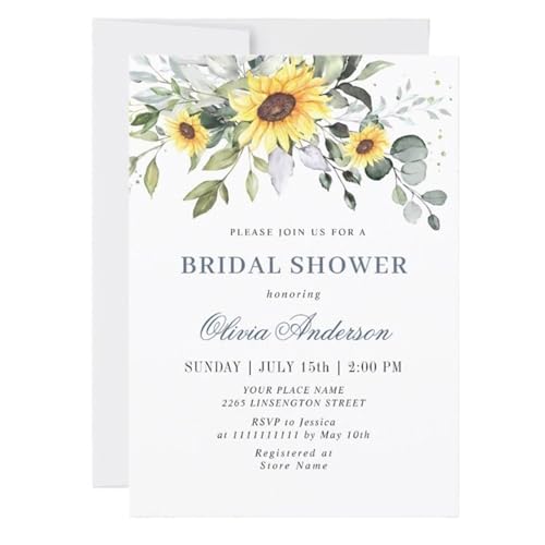 MDSIOKHJ Hochzeitseinladungskarten Personalisierte Hochzeitseinladungskarten Aus Papier. Passen Sie Die Einladung Zur Brautparty An. Aquarell-Hochzeitseinladungen(Design 4,20pcs) von MDSIOKHJ