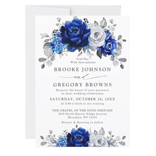 MDSIOKHJ Hochzeitseinladungskarten Personalisierte Hochzeitseinladungskarten Aus Papier. Passen Sie Die Einladung Zur Brautparty An. Aquarell-Hochzeitseinladungen(Design 5,20pcs) von MDSIOKHJ