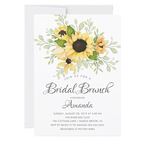 MDSIOKHJ Hochzeitseinladungskarten Personalisierte Hochzeitseinladungskarten Aus Papier. Passen Sie Die Einladung Zur Brautparty An. Aquarell-Hochzeitseinladungen(Design 6,20pcs) von MDSIOKHJ