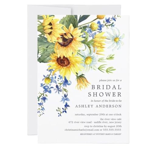MDSIOKHJ Hochzeitseinladungskarten Personalisierte Hochzeitseinladungskarten Aus Papier. Passen Sie Die Einladung Zur Brautparty An. Aquarell-Hochzeitseinladungen(Design 8,20pcs) von MDSIOKHJ