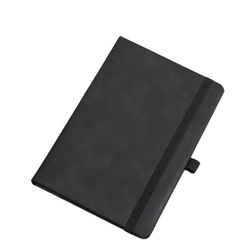 MDSIOKHJ Notizbuch Vintage A5 Lederband Notizbuch mit Leder Notizbuchhülle, personalisiertem Softcover und Lesezeichen, perfekt fürs Business(Black) von MDSIOKHJ