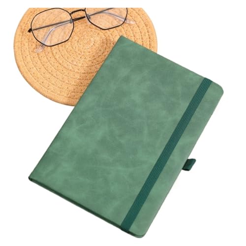 MDSIOKHJ Notizbuch Vintage A5 Lederband Notizbuch mit Leder Notizbuchhülle, personalisiertem Softcover und Lesezeichen, perfekt fürs Business(Green) von MDSIOKHJ