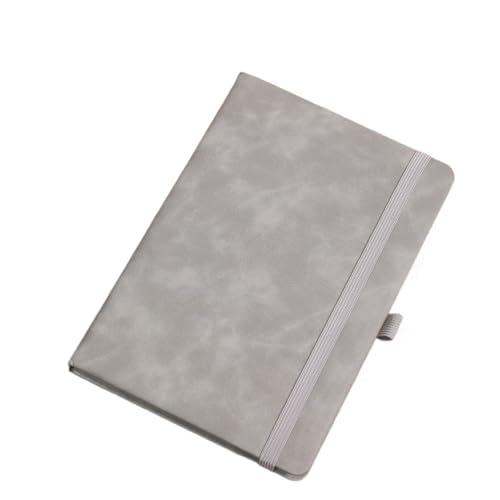 MDSIOKHJ Notizbuch Vintage A5 Lederband Notizbuch mit Leder Notizbuchhülle, personalisiertem Softcover und Lesezeichen, perfekt fürs Business(Light Grey) von MDSIOKHJ