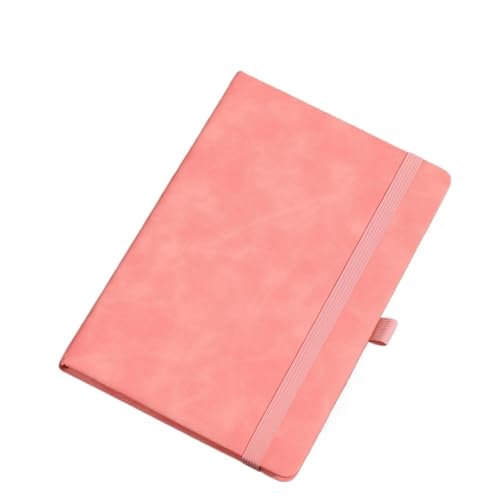 MDSIOKHJ Notizbuch Vintage A5 Lederband Notizbuch mit Leder Notizbuchhülle, personalisiertem Softcover und Lesezeichen, perfekt fürs Business(Pink) von MDSIOKHJ