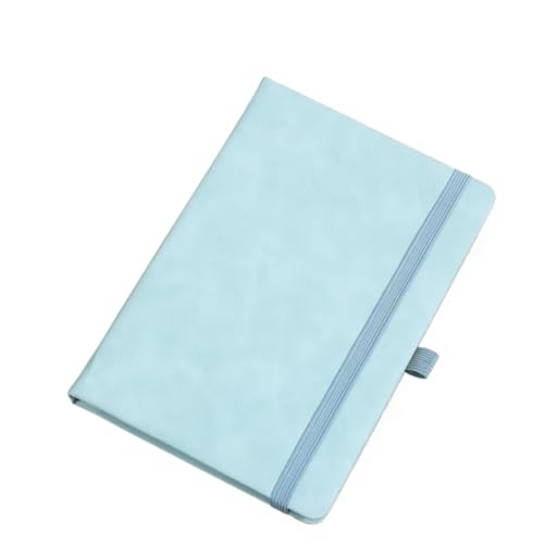 MDSIOKHJ Notizbuch Vintage A5 Lederband Notizbuch mit Leder Notizbuchhülle, personalisiertem Softcover und Lesezeichen, perfekt fürs Business(SKY BLUE) von MDSIOKHJ