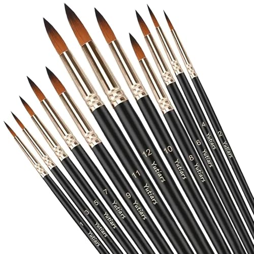 12 Stück Modellbau Pinsel Set Feine Pinsel für Malen nach Zahlen, Acrylfarben und Aquarellmalerei Hochwertige Pinsel ohne Haarverlust, Ideal für Künstler und Hobby-Maler 12 Stück Modellbau Pinsel Set Feine Pinsel für Malen nach Zahlen, Acrylfarben und Aquarellmalerei Hochwertige Pinsel ohne Haarverlust, Ideal für Künstler und Hobby-Maler von MDUPPE