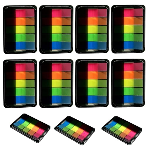 2400 Blätter Transparente Haftnotizen, 5 Farben Haftstreifen Klebezettel, Transparent Sticky Notes, Klein Haften Klebezettel, Haftstreifen Durchsichtige für Lesezeichen,Studieren,Büro,Schulplaner Memo von MDUPPE