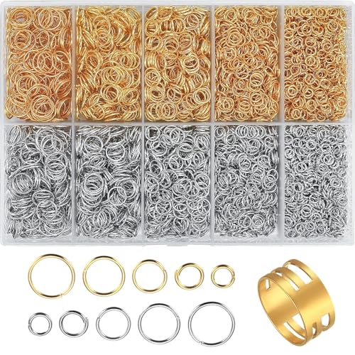 4600 Stück Biegeringe für Schmuckherstellung und Halsketten Sprung Ringe Schmuck Reparatur Ringe Metall Offene Ringe Schmuck DIY Findings für Halskette Ohrringe Armbänder 4mm 5mm 6mm 8mm 4600 Stück Biegeringe für Schmuckherstellung und Halsketten Sprung Ringe Schmuck Reparatur Ringe Metall Offene Ringe Schmuck DIY Findings für Halskette Ohrringe Armbänder 4mm 5mm 6mm 8mm von MDUPPE