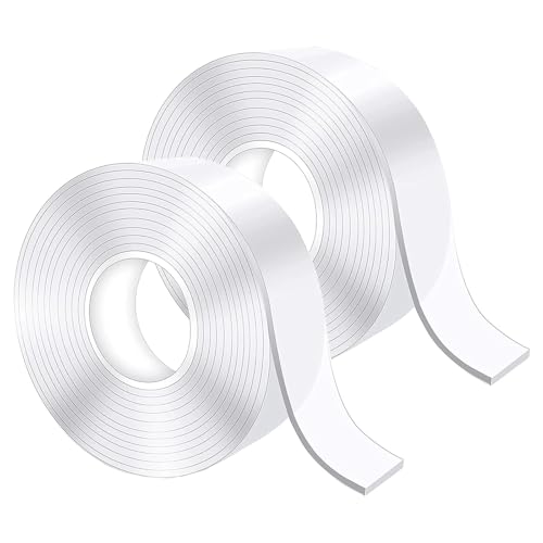 7m,5m Doppelseitiges Klebeband Extra Stark Transparent,Abnehmbar Spurlos Double Sided Tape,2 Rollen Nano Klebeband Doppelseitig Ablösbar für Teppich, Foto Wand, Küche, Zuhause, Auto von MDUPPE