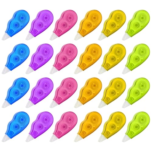 MDUPPE 48 Stück Korrekturroller Korrekturmaus, 4mx 5 mm Korrekturbänder Set Mini Korrekturroller Korrekturmaus für Schüler Büro Zuhause Schule, 6 Farben von MDUPPE