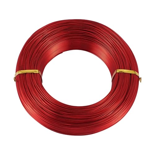 1 Rolle Aluminiumdraht zur Schmuckherstellung von Halsketten Armbändern 0,8 mm, 1 mm, 1,5 mm, 2 mm, 3 mm, 4 mm, 5 mm, 6 mm, 23 Farben für die Schmuckherstellung (Rot, 1,5 mm, 100 m) von MDYTPT