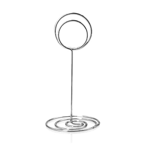 12/24 Stück Tischnummernhalter, einfacher Tischschilderständer, Tischkartenhalter, Tischbild, Memo, Notizhalter für Hochzeit, Geburtstag, Party (Silber, 12 Stück) von MDYTPT