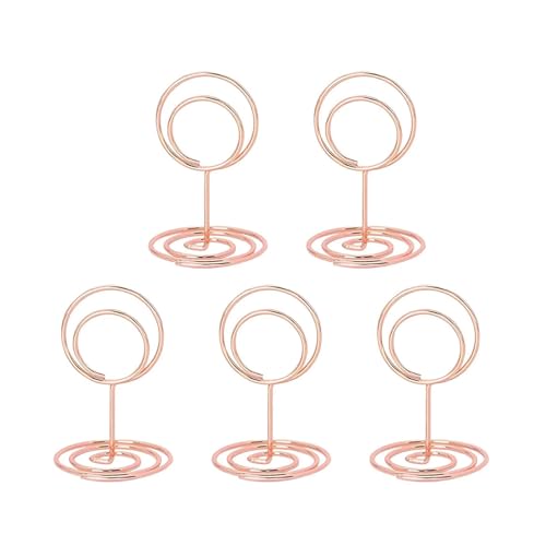 30 runde Foto-Clips, Metall, Rotgold, Silber, Tischnummernständer, Hochzeit, Desktop-Dekoration, Zubehör (Roségold) von MDYTPT