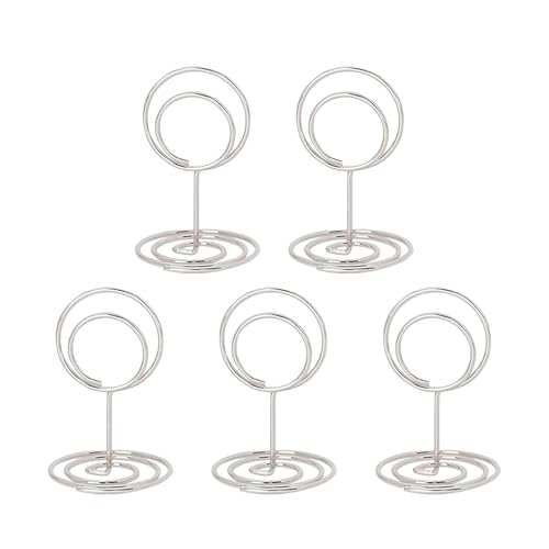 30 runde Foto-Clips, Metall, Rotgold, Silber, Tischnummernständer, Hochzeit, Desktop-Dekoration, Zubehör (Silber) von MDYTPT