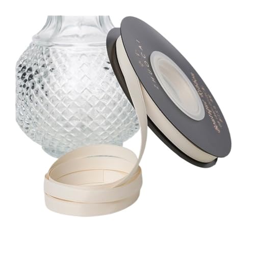 36 m/Rolle breite 6 mm Polyesterbänder, handgefertigt, Haar-Accessoires, Schleife, Urlaub, Floristen, Blumenstrauß, Verpackungsbänder (helles Champagner) von MDYTPT