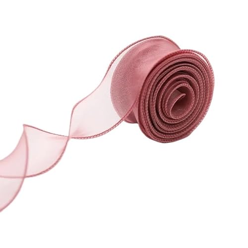 45,7 m/Rolle Chiffonband Organza-Satinbänder zum Verpacken von Dekoration, Hochzeitssträußen, Kranz, Nähzubehör (Farbe: 5) von MDYTPT