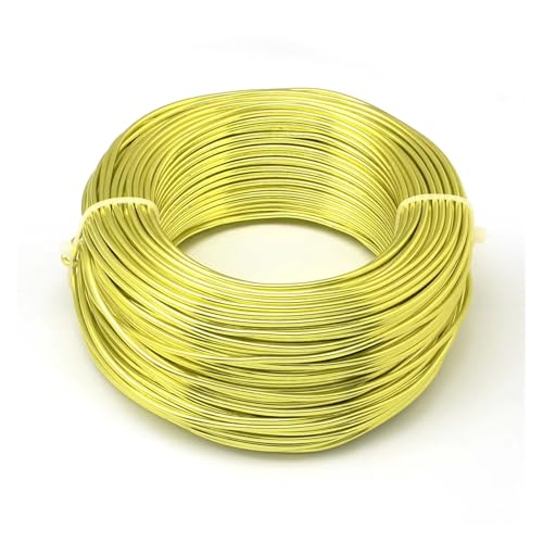 Aluminium-Basteldraht, 280 m/250 g, 0,5 ~ 0,6 mm, Aluminium-Metalldraht für selbstgemachte Halsketten, Armbänder, Schmuckherstellung, Schwarz/Gold/Silber, für DIY-Schmuckherstellung (grün-gelb) von MDYTPT