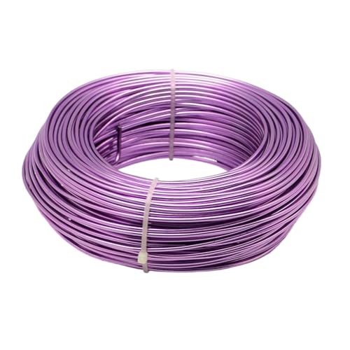 Aluminium-Basteldraht, 35 ~ 225 m, 4 Größen, Rolle, Aluminiumdraht, Schmuckzubehör für Schmuckherstellung, DIY, Aluminium-Basteldraht, beschichtet für DIY-Schmuckherstellung, Violett, 2 mm, 55 m von MDYTPT