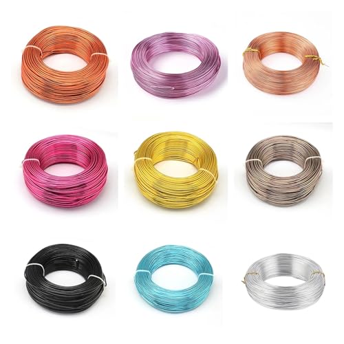 Aluminium-Basteldraht, 500 g, 0,8/1/1,2/1,5/2/3/2,5/3,5/4 mm, Aluminiumdraht, biegbar, Perlendraht, Zubehör für Schmuckherstellung, DIY, Halsketten, Armbänder, Handwerk für selbstgemachte von MDYTPT