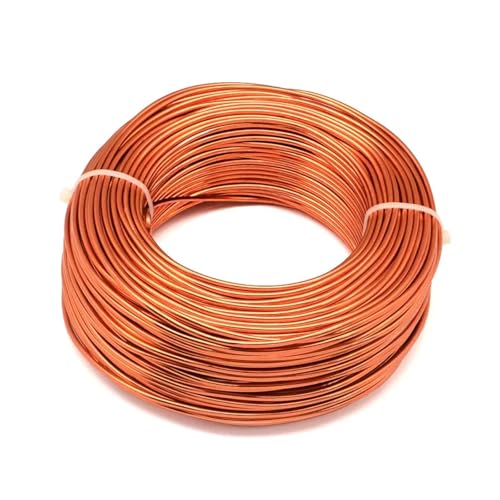Aluminium-Basteldraht, 500 g, 0,8/1/1,5/2/3/3,5/4/5/6 mm, Aluminiumdraht, Schmuckzubehör für Schmuck, Basteln, Herstellung von Schmuck, Handwerk (orange-rot, 4,0 mm, ca. 16 m) von MDYTPT