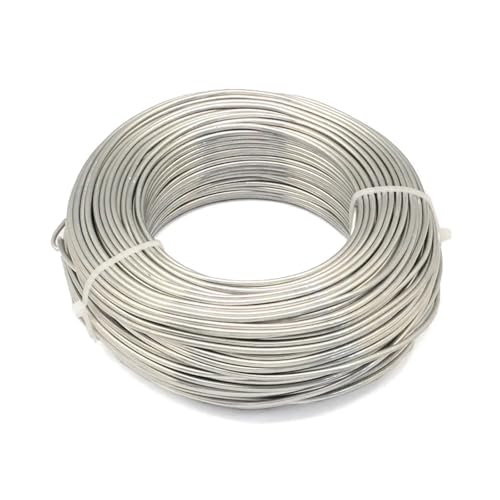 Aluminium-Basteldraht, 500 g, 0,8 / 1 / 1,5 / 2 / 3 / 3,5 / 4 / 5 / 6 mm, Aluminiumdraht, Schmuckzubehör für Schmuck, Basteln, für selbstgemachte Schmuckherstellung (hellgrau, 1,5 mm, ca. 100 m) von MDYTPT