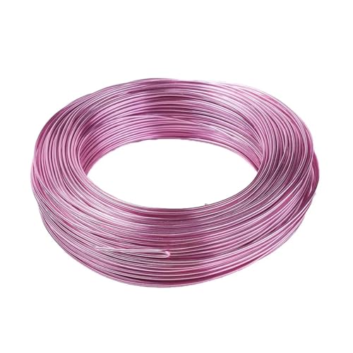 Aluminium-Basteldraht, 500 g, 0,8 / 1 / 1,5 / 2 / 3 / 3,5 / 4 / 5 / 6 mm, Aluminiumdraht, Schmuckzubehör für Schmuckherstellung, Bastelzubehör (Hot Pink, 2 mm ca. 55 m) von MDYTPT