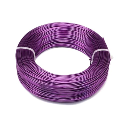 Aluminium-Basteldraht, 500 g, 0,8 / 1 / 1,5 / 2 / 3 / 3,5 / 4 / 5 / 6 mm, Aluminiumdraht, Schmuckzubehör für Schmuckherstellung, Dunkelviolett, 5 mm, ca. 10 m von MDYTPT