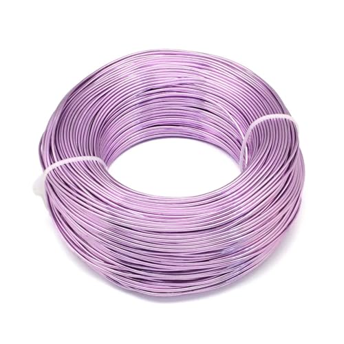 Aluminium-Basteldraht, 500 g, 0,8 / 1 / 1,5 / 2 / 3 / 3,5 / 4 / 5 / 6 mm, Aluminiumdraht, Schmuckzubehör für Schmuckherstellung, mittelgroß, Orchideenfarbe, 1 mm, ca. 200 m von MDYTPT