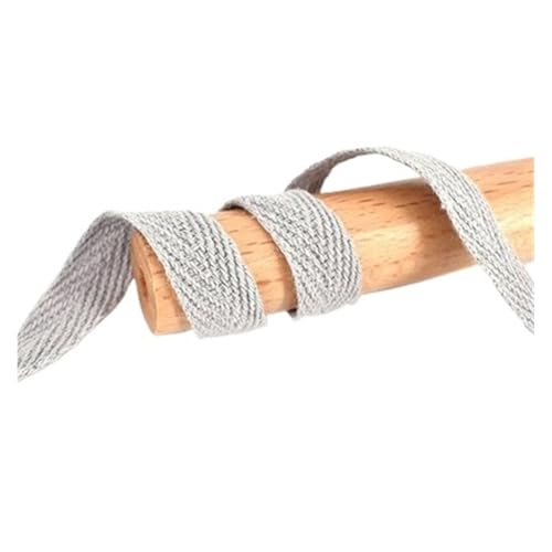 Baumwollband, Gürteltasche, Etikett, Nähband, Bindung, Bastelzubehör, 45,7 m (Hellgrau, 1,5 cm) von MDYTPT