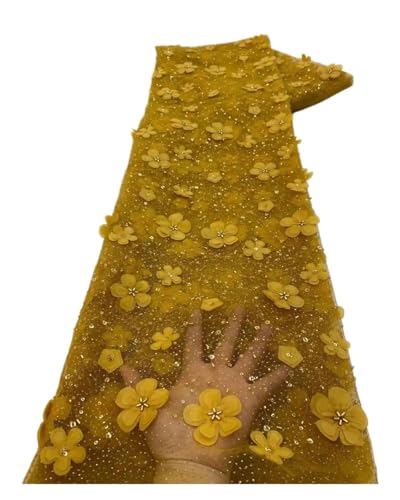 Hochzeits-Party-Tüll, 4,5 m, luxuriöser Pailletten-Spitzenstoff, Perlenspitzenstoff für Hochzeitskleid (Farbe 05) von MDYTPT