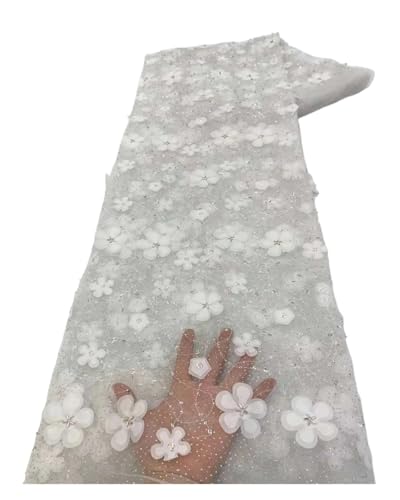 Hochzeits-Party-Tüll, 4,5 m, luxuriöser Pailletten-Spitzenstoff, Perlenspitzenstoff für Hochzeitskleid (Farbe 08) von MDYTPT