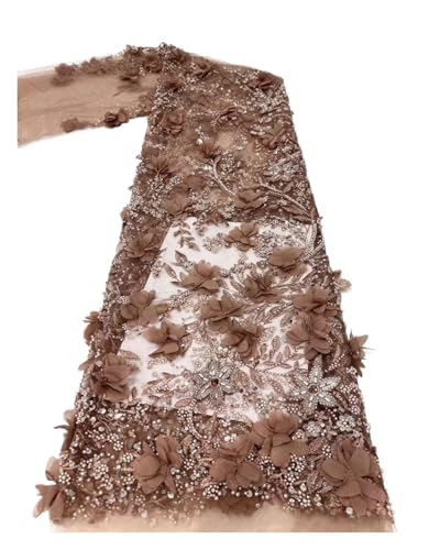 Hochzeits-Party-Tüll-Mesh-Spitzen-Paillettenstoff, zum Nähen, Kleidung, Perlen, Tüll, Hochzeitskleider, Stickerei, Stoffe, Meterware, Basteln, 4,5 m (Farbe 4) von MDYTPT