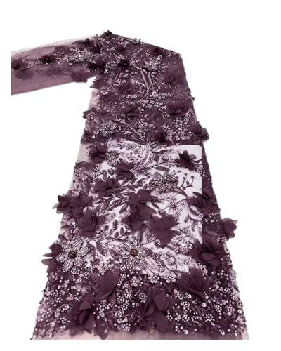 Hochzeits-Party-Tüll-Mesh-Spitzen-Paillettenstoff, zum Nähen, Kleidung, Perlen, Tüll, Hochzeitskleider, Stickerei, Stoffe, Meterware, Basteln, 4,5 m (Farbe 6) von MDYTPT