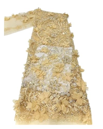 Hochzeits-Party-Tüll-Mesh-Spitzen-Paillettenstoff, zum Nähen, Kleidung, Perlen, Tüll, Hochzeitskleider, Stickerei, Stoffe, Meterware, Basteln, 4,5 m (Farbe 8) von MDYTPT