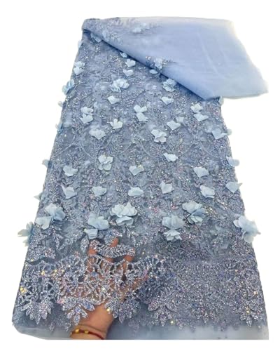 Hochzeitsfeier, luxuriöser 3D-Spitzenstoff, Tüll, Pailletten, Spitzenstoff, bestickte Applikation, Spitzenstoff für Kleider, Nähen (Farbe 04) von MDYTPT