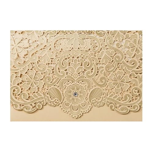 MDYTPT Elegante lasergeschnittene Hochzeitseinladungen für Brautgeschenke, Hochzeitseinladungen, Kartendruck, Verlobung, Party-Dekoration (Goldtasche), 10 Stück von MDYTPT