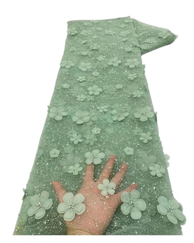MDYTPT Hochzeits-Party-Tüll, 4,5 m, luxuriöser Pailletten-Spitzenstoff, Perlenspitzenstoff für Hochzeitskleid (Farbe 01) von MDYTPT