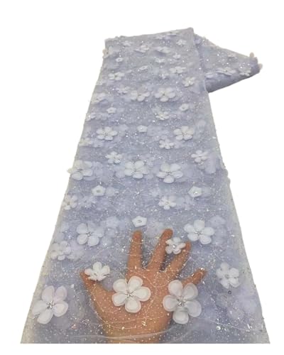 MDYTPT Hochzeits-Party-Tüll, 4,5 m, luxuriöser Pailletten-Spitzenstoff, Perlenspitzenstoff für Hochzeitskleid (Farbe 02) von MDYTPT