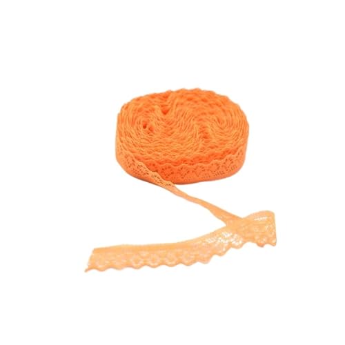 MDYTPT Spitzenband, 45,7 m, 14 mm breit, Spitzenstoff, weiße Baumwolle, Spitze zum Basteln, Nähen, Sticken, Heimkleidung, Zubehör (orange) von MDYTPT