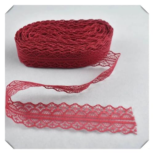 MDYTPT Spitzenband, 45,7 m, Breite 28 mm, DIY-Spitzenstoff, bestickte Netzschnur für Blumenzubehör, Weinrot MDYTPT Spitzenband, 45,7 m, Breite 28 mm, DIY-Spitzenstoff, bestickte Netzschnur für Blumenzubehör, Weinrot von MDYTPT